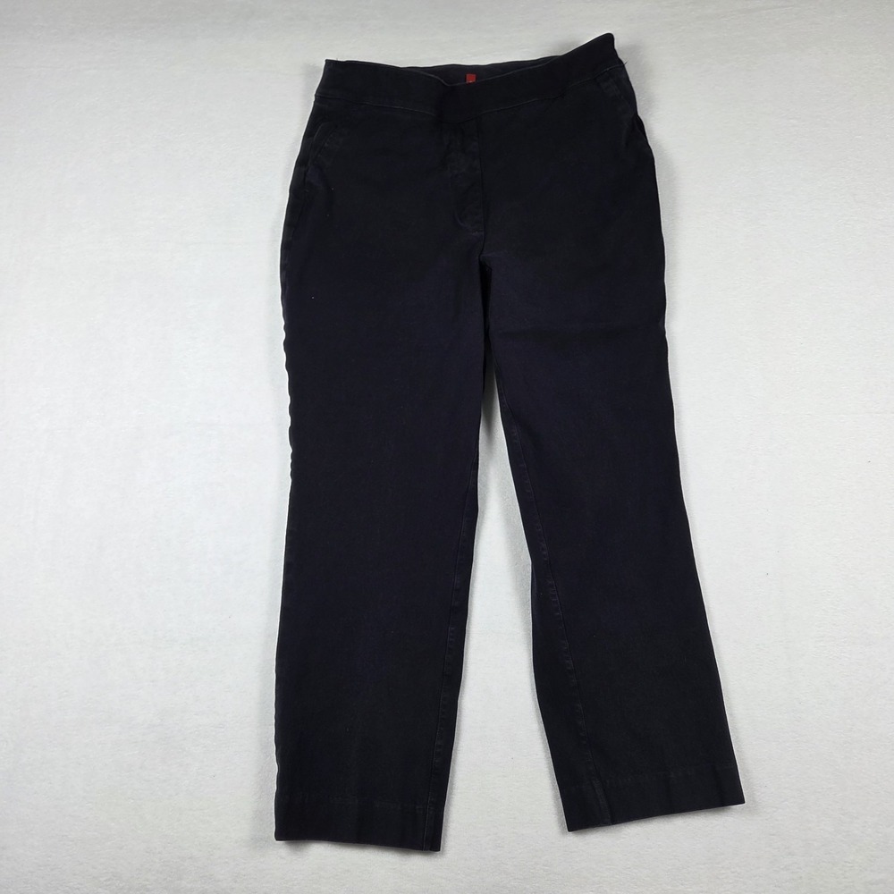 Spanx Pants On-The-Go Polished Ankle Slim Straight Classic Stretch Womens M Blue